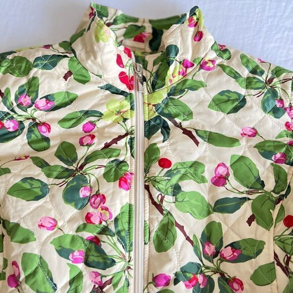 Darling Horse Quilted Jacket Cherry blossom Novelty print size L - Picture 3 of 6